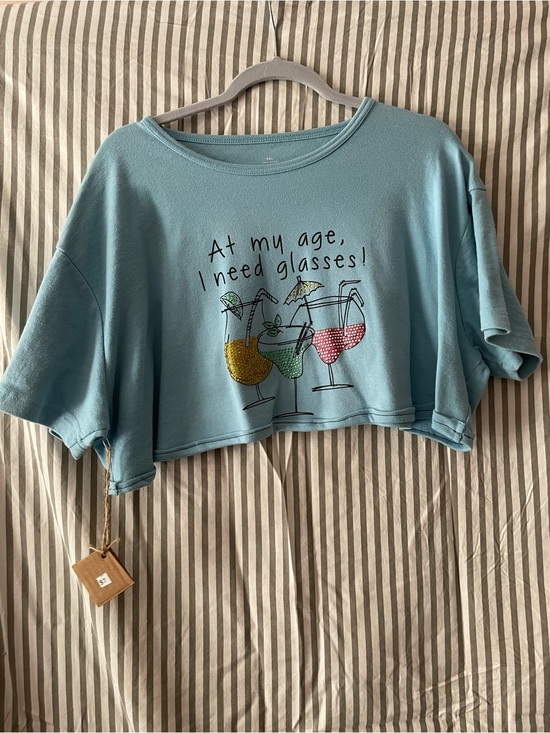 Tops - I Need Glasses Crop Top cotton durable
